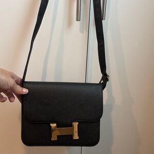 Designer Inspired  Crossbody Bag with Gold Accent